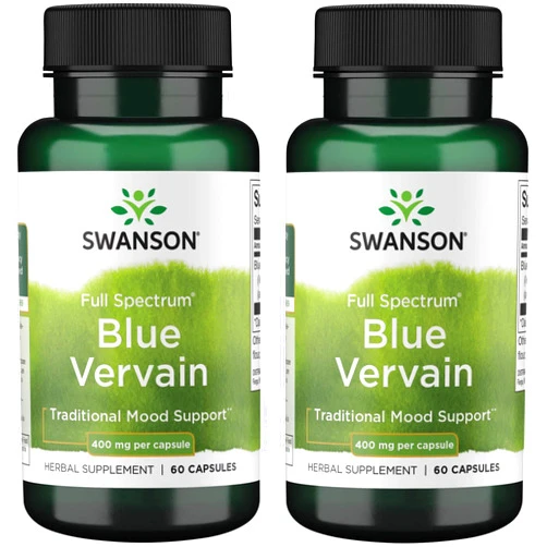 Swanson Premium Brand Full Spectrum Blue Vervain 400 mg 60 Caps 2 Pack