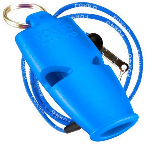Fox 40 Micro Safety Whistle with Breakaway Lanyard Blue