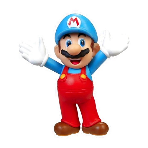 Super Mario Action Figure 2.5 Inch Ice Open Arms Mario Collectible Toy