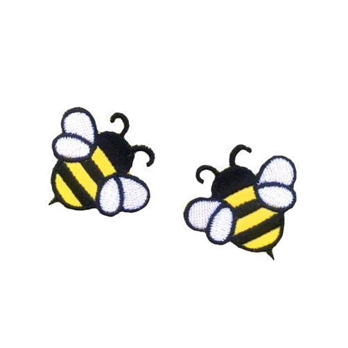 Generic 2 PCS Cute Bee Iron On Patches Embroidered Applique Iron On for Jeans, Clothes, Caps, Backpack, Hats