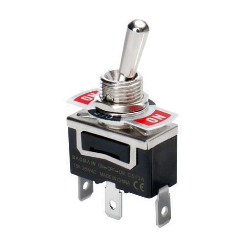 Baomain Toggle Switch SPDT ON/Off/ON 3 Position 250VAC 15A 1/2