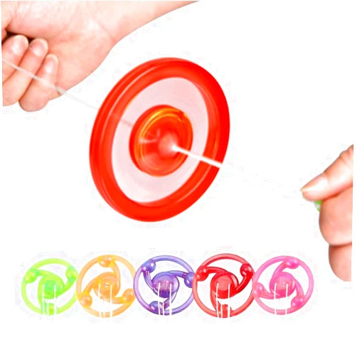 TypoGrove 5Pcs Pull Line Flywheel, Flywheel Spinning Tops, Spinner Fidget Rainbow Lightshow Orbital Flash, Gift Pull in Wheel Colorful Glow Novelty Spinning Tops，Spinning Light Up Flashing Tops