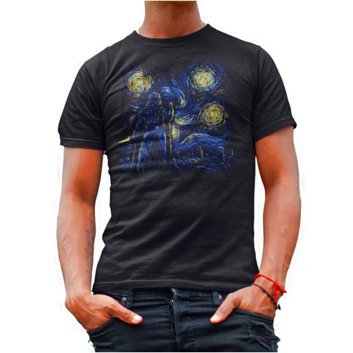 STAR WARS Darth Vader Van Gogh Starry Night Jedi Adult Men's T-Shirt