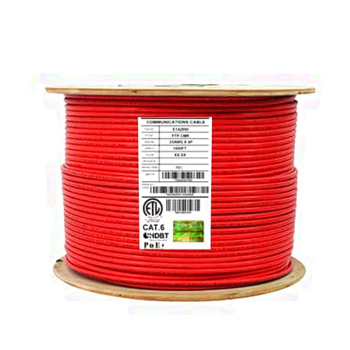 Infinity Cable Products CAT6 Stranded (CM), 1000ft, FTP 26AWG, Pure Copper, 400MHz, UL Certified, Bulk Ethernet Cable Reel in Red