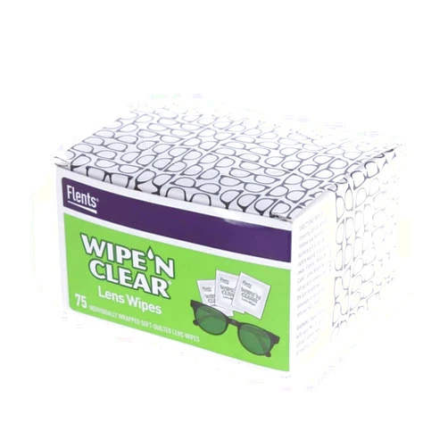 Flents WIPE'N Lens Wipes, Clear, 75 Count, Packaging may vary