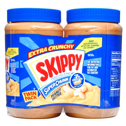SKIPPY Peanut Butter, Super Chunky, 40 Ounce Twin Pack
