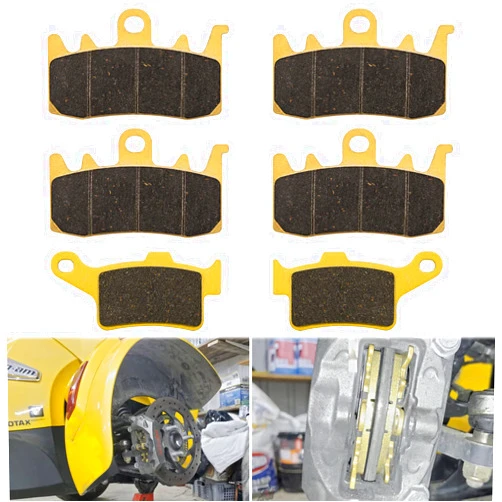 Sunluway Front and Rear Brake Pads for Can Am Spyder RS/RS-S/Spyder F3/F3-S / F3 LTD/F3-T/ST/ST-S/ST LTD/RT/RT-S/RT LTD SE5 SM5 SM6 SE6 Replacement Ceramic Disc Brake Pads (3 Sets)