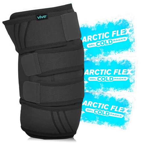Vive Knee Ice Pack Wrap - Cold/Hot Gel Compression Brace - Heat Support Strap for Arthritis Pain, Tendonitis, ACL, Athletic Injury, Osteoarthritis, Women, Men, Running, Meniscus and Patella Surgery