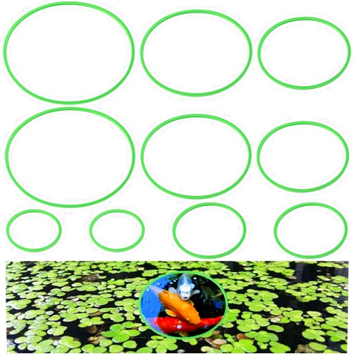 Starfa lab 10pcs Fish Feeding Rings Set,Floating Aquarium Plant Corrals in Mix Sizes,EVA Material,Ideal for Betta,Goldfish,Turtle Tanks,Keep Floating Plants,Food in Place,Green