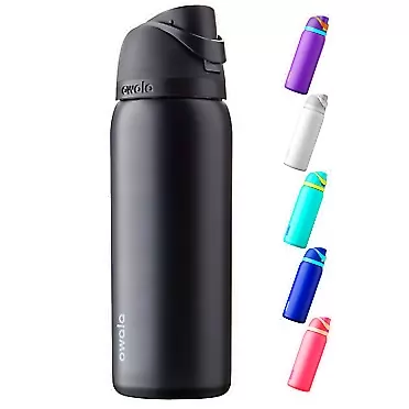 Owala FreeSip Insulated Stainless Steel Water Bottle with Straw for Sports and Travel, BPA-Free, 32-Ounce, Very, Very Dark 32-Ounce Very, Very Dark