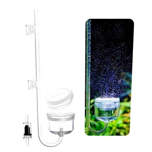 Clscea Acrylic CO2 Diffuser with Integrated Bubble Counter for Aquarium Plants (L)