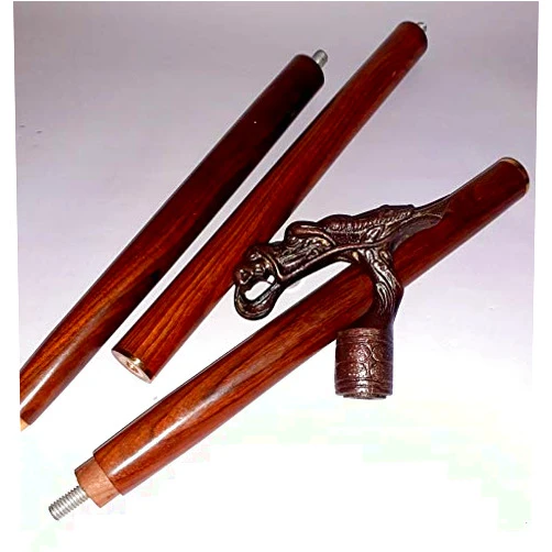 Ganga Nautical Antique Nautical Brass Walking Stick Custom Hand Carved Horse Dragon Wood Canes