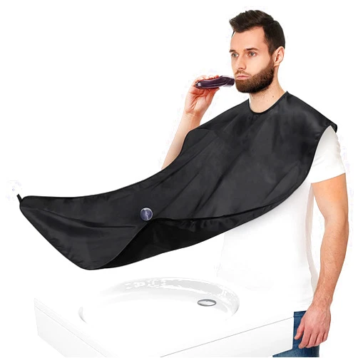 Generic ELISEHIRI Beard Bib Beard Apron - for Men Beard Catcher with Hair Comb, Scissors and 2 Suction Cups Waterproof Beard Cape for Shaving, Trimming and Grooming for