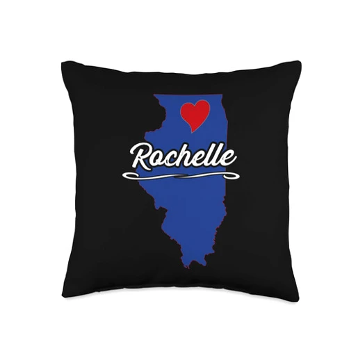 Ogle County Souvenirs City of Rochelle Illinois | IL Town-Novelty Merch Gift-Throw Pillow, 16x16, Multicolor