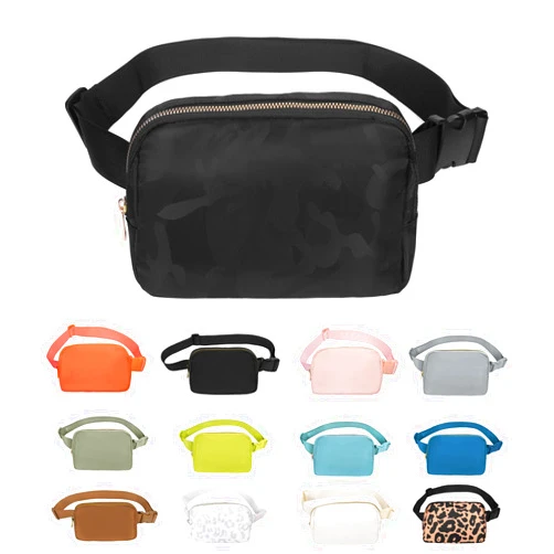 VOROLO Fanny Pack Crossbody Bag For Women And Men Belt Bag Gift For Women Bum Bag with Adjustable Strap for Sports Camo Black