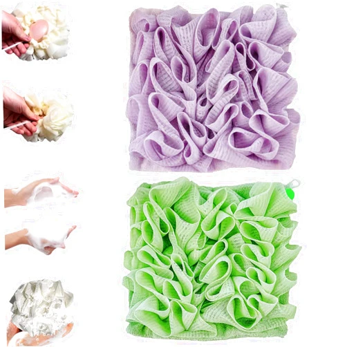 Mashaop Loufee, 2 in 1 Loufee, Loufee Sponge, The Leeffa, The Loufee Soft Loofah and Washcloth, 2-in-1 Bath Loufee Sponge, Loufee Bath Sponge, Shower Scrubber for Body, Exfoliating Bath Sponge