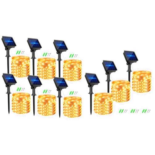 kolpop Solar Fairy Twinkle Lights 8 Lighting Modes for Tree Garden Yard Christmas Outside