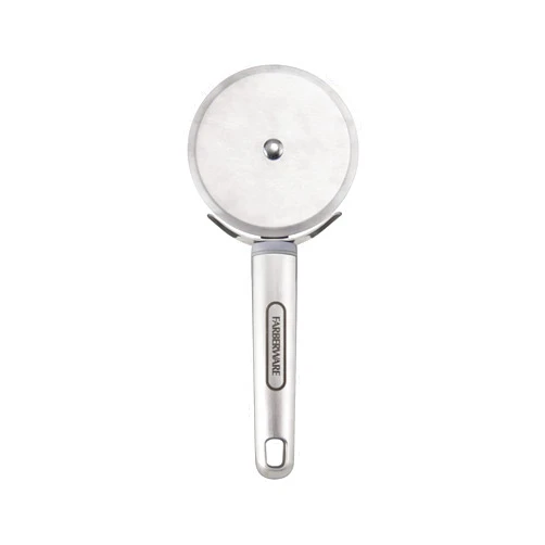 Farberware Professional Stainless Steel Soft Handle Comfort Grip Pizza Wheel for Cutting Pizza, Desserts and More, Dishwasher Safe, Hanging Hole for Easy Storage, 8.5-Inch, Gray