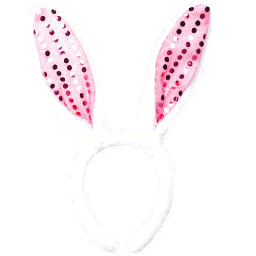QDTK Easter Bunny Ears Headbands Easter Day Hairband Pink Plush Easter Rabbit Ear with Glitter Hair Band Headpiece for Easter Birthday Party for Women and Girls