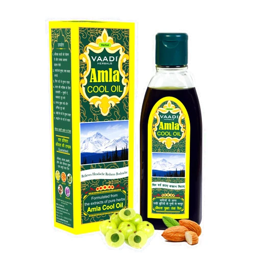 Vaadi Herbals Amla and Brahmi Blend Hair Oil - Therapeutic Grade for Hair Growth and Cooling - 6.76 Ounces