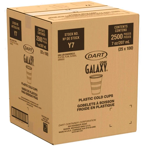 Stack Man Dart Y7 Conex Galaxy 7 oz. Translucent Plastic Cold Cup - 2500/Case