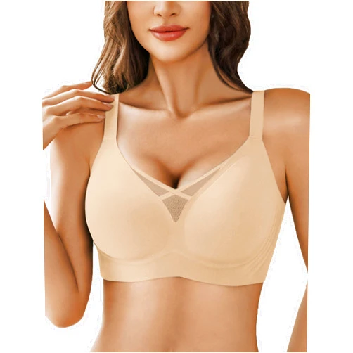 Avidlove Wireless Bras for Women No Underwire V Mesh Bralette Seamless Comfortable Bra Push Up Full Coverage Everyday Bras