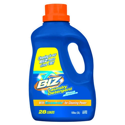 Biz Bleach Liquid Laundry Detergent, 100 oz – Powerful Stain-Fighting & Whitening Formula, Deep Cleaning for Whites & Colors, Works in HE & Standard Washers