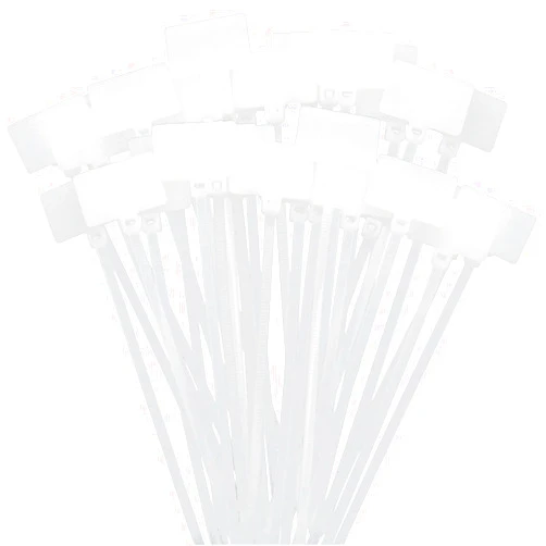 ITROLLE Nylon Marker Cable Ties 300PCS White Self-locking Wire Zip Ties Cable Mark Tags Label Tie Straps Nylon Power Marking Label