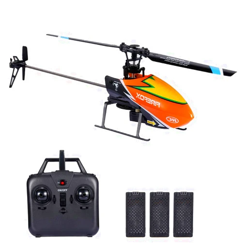 GoolRC C129 RC Helicopter for Adults and Kids, 4 Channel 2.4Ghz Remote Control Helicopter with 6-Axis Gyro, Aileronless RC Aircraft with Altitude Hold and 3 Batteries (Orange)