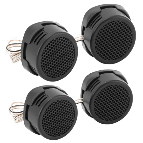 QWORK 2 Pairs High-Power Neodymium Silk Dome Tweeter Set - 500W, 4 Ohm, Super High Frequency,-for Mini Car Audio Systems