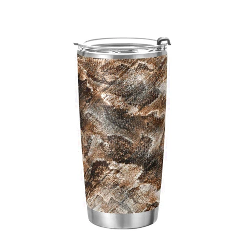 YETTASBIN Snake Skin Tumbler with Straw Lid, 20oz Stainless Steel Tumbler Cup Double Wall Vacuum Insulated Travel Coffee Mug for Hot and Cold Drinks