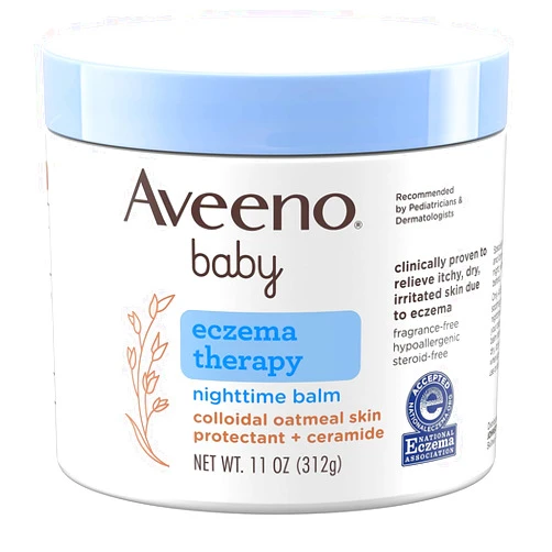 Aveeno Baby Eczema Therapy Night-Time Balm 11 Ounce Jar (Pack of 6)