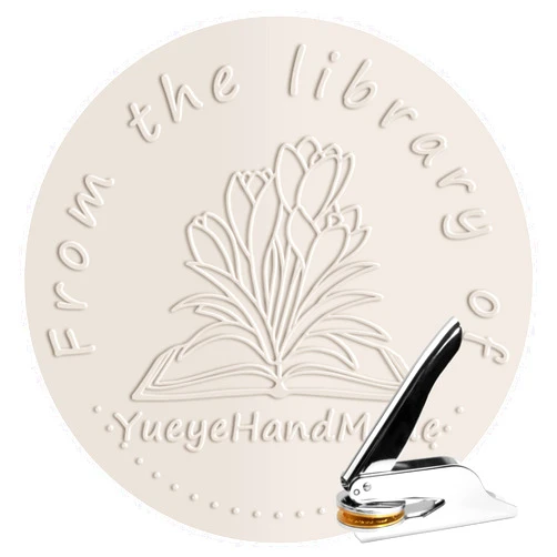 KENJOVIVO Custom Library Embosser, Personalized Book Embosser, Personal Library Embosser, Wedding Embosser, Custom Stamp Seal from The Library of Floral Book Embosser