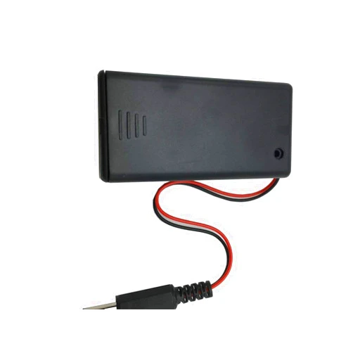 Sunigo DC 2.1 x 5.5mm Male Plug Connector Plastic 9V Battery Holder w Cover