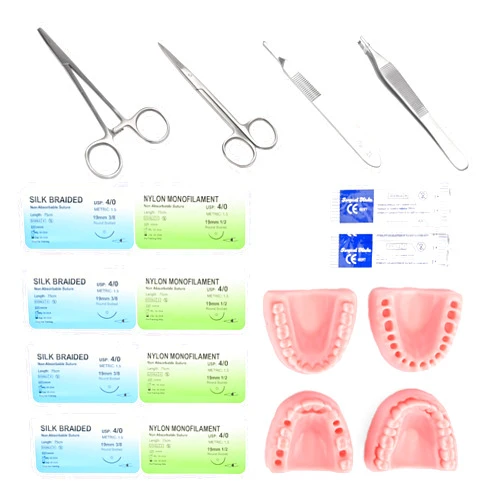 Medclimber New Generation Dental Suture pad Practice Kits Oral Suture Training Kits for Dental School Students or Dentist 4 Different Types Suture pad with DIY Module