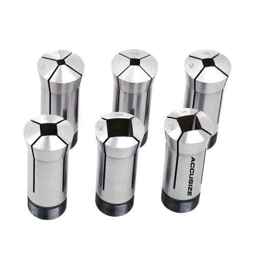 Accusize Industrial Tools 5C Square Collets, 6 Pcs/Set, Size Including 1/4'', 5/16'', 3/8'', 1/2'', 5/8'' and 3/4'', 0223-0310