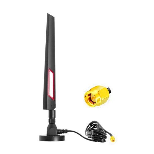 POBADY 4G Antenna SMA Male Connector Omni-Directional 4G Full-Band External Router Folding Glue Stick Antenna 12 dBi High Gain with Magnetic Base 3M RG174 Cable