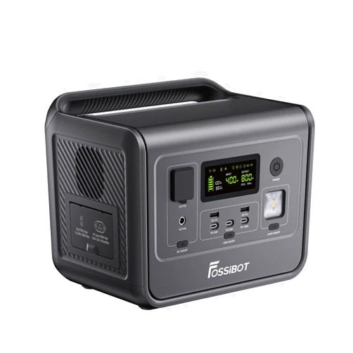 FOSSiBOT F800 Solar Generator 512Wh LiFePO4 Battery, Portable Power Station 800W(Surge 1600W), 1.5H Full Charge, PD 100W, UPS, Solar Powered Generator for Camping Travel Home Emergency