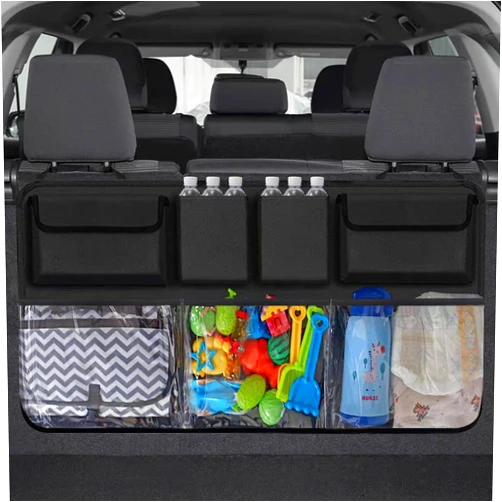 Snuopfy Car Trunk Organizer and Storage, Backseat Hanging Organizer for SUV, Truck, MPV,Van Collapsible Cargo Storage Bag with 7 Pockets, Car Interior Accessories for Men and Women