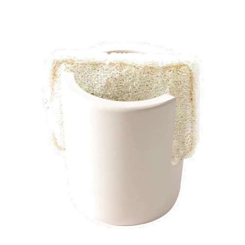 Razulugg Diatomite Sponge Holder, Beige Diatomite Sponge Holder for Kitchen Sink, Diatomaceous Earth Sponge Holder for Kitchen Bathroom (3.4 * 3.4 * 3.5inch)