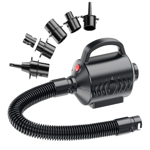 MAACLOUD Electric Air Pump for Inflatable Pool Toys - High Power Quick-Fill Air Mattress Inflator Deflator Pump for Pool Float Raft Gymnastics Track Mat, Portable Air Pump 4 Nozzles AC 110-120V (400W)