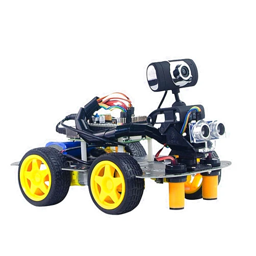 XiaoR Geek Smart Robot Car Kit for Raspberry Pi 5/3B/3B+/4B,Upgraded AI Visual Color,QR Code,Face Recognition,Line Tracking,Obstacle Avoidance,Electronic DIY Kit for Teens and Adults(Raspberry Pi Not Included)