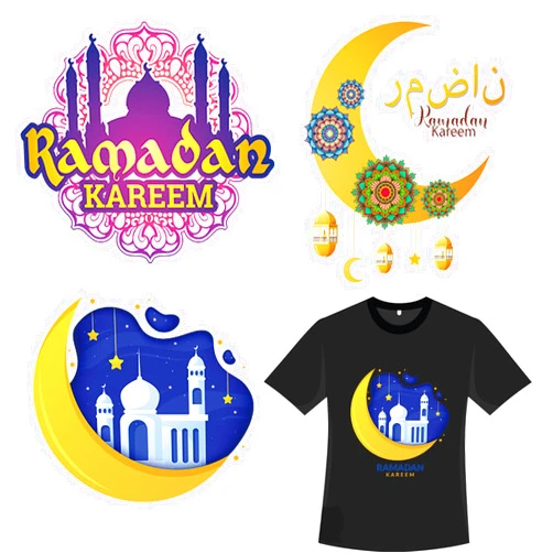 AIDVPOD Ramadan Iron on Sticker Decal Eid Patches for Clothing Hot Heat Transfer Vinyl Stickers Ramadan Stickers for T-Shirt Jeans Backpacks DIY Applique 3PCS (03-Eid)