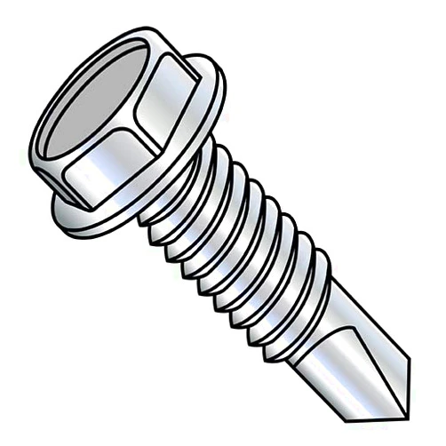 Korpek.com 1/4-20X2 Unslotted Hex Washer Self Drilling Screw Full Thread Machine Screw Zinc (Pack Qty 1,000) BC-1432KWMS by Korpek
