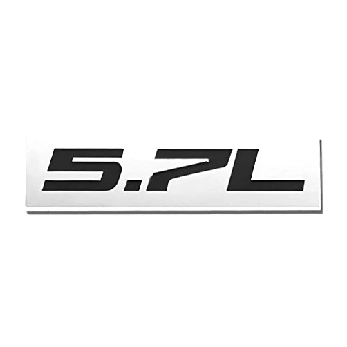 UrMarketOutlet 5.7L Black/Chrome Aluminum Alloy Auto Trunk Door Fender Bumper Badge Decal Emblem Adhesive Tape Sticker