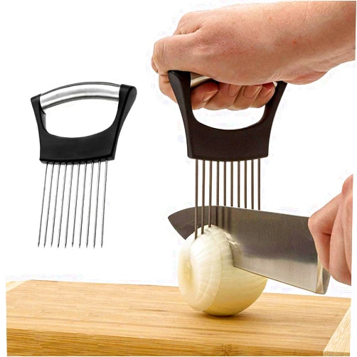 TopWrack Multipurpose Onion Holder for Slicing, Lemon Slicer, Slicing Holder for Potato, Tomato, Avocados and Eggs, Assistant Tool for Slicing Fruits, Vegetables and Meat