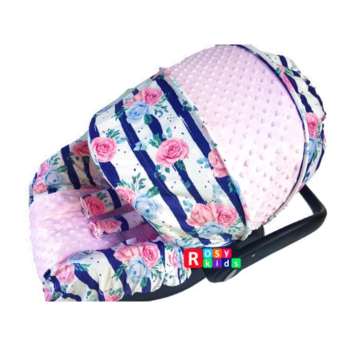 Rosy Kids Infant Carseat Cover Canopy 3pc Whole Caboodle Baby Car Seat Liner Kit 02AT01