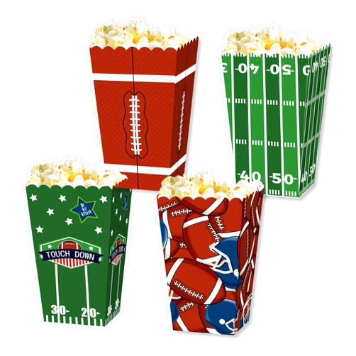Darneidra Display Football Party Decorations,Football Decorations,Football Popcorn Boxes for Football Decor