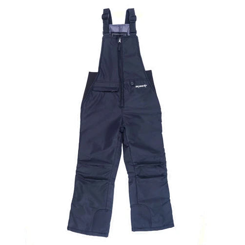 SkiGear Kids Insulated Snow Bib Overalls, Black, Medium