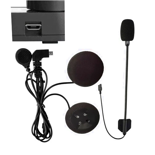 FreedConn Bluetooth Intercom Microphone [Upgrade 5-pin Headset] Speaker for KY pro TCOM-VB/TCOM-SC(5-Pin Headphone Micro USB Interface)